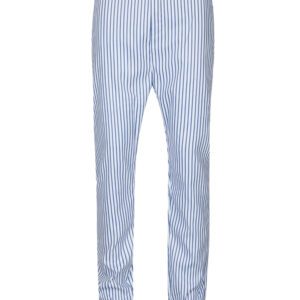 A pair of blue and white striped pants.